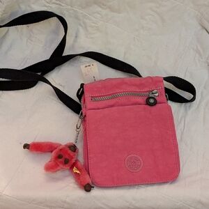 Kipling Pink Crossbody Bag with Toy Charm